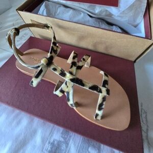 Torgeis Syrene Leopard Print Caged Sandals NIB Size 6​